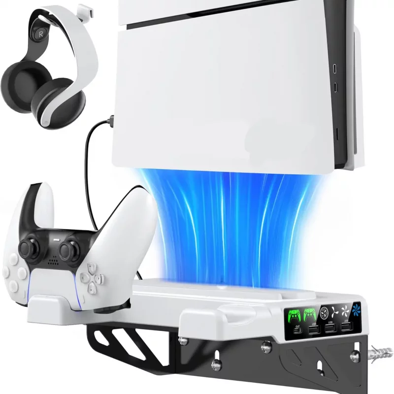 خرید  استند دیواری PS5  با فن خنک‌کننده و استند شارژ