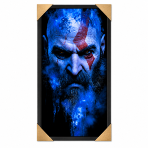 تابلو گیمینگ مخملی طرح GOD OF WAR سایز 30×60 سانتی‌متر