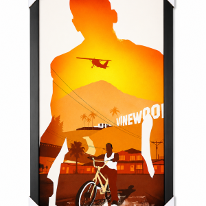 تابلو گیمینگ مخملی طرحCarl Johnson (Grand Theft Auto) سایز 30×60 سانتی‌متر