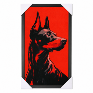 تابلو گیمینگ مخملی طرح  Doberman Dog سایز 30×60 سانتی‌متر