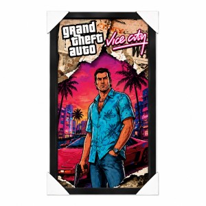 تابلو گیمینگ مخملی طرح Grand Theft Auto: Vice City Tommy Vercetti  سایز 30×60 سانتی‌متر