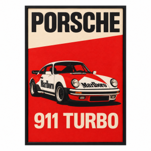 خرید تابلو مخملی طرح Porsche 911 Turbo سایز 40×60 سانتی‌متر