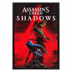 تابلو گیمینگ مخملی طرح Assassin’s Creed Shadows سایز 40×60 سانتی‌متر