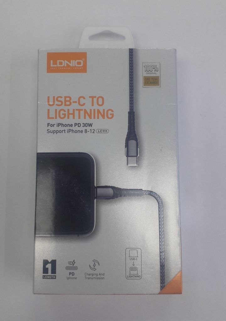 خرید کابل اورجینال الدینیو لایتنینگ به USB فست شارژ 30 وات
