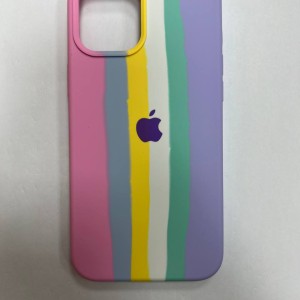 خرید قاب  سیلیکونی رنگین کمانی برای انواع گوشی آیفون - طرح یک