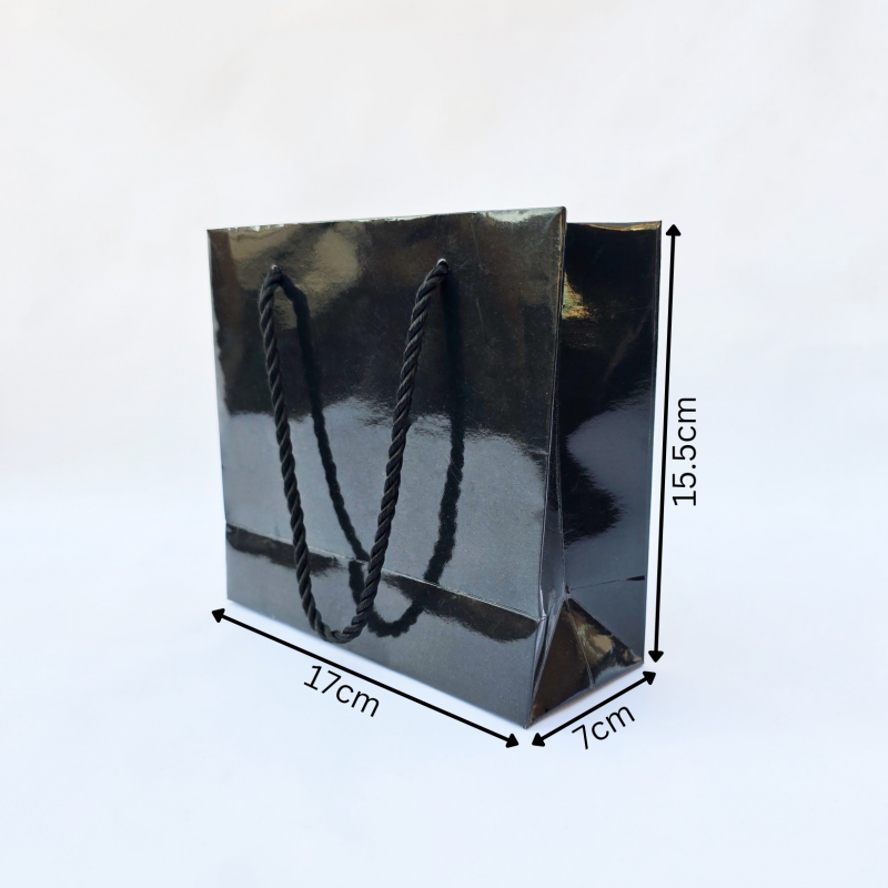 بگ مشکی براق سایز 7*15.5*17 (بسته 25 عددی)