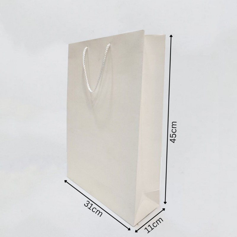 بگ سفید مات سایز 11*45*31(بسته 25 عددی)