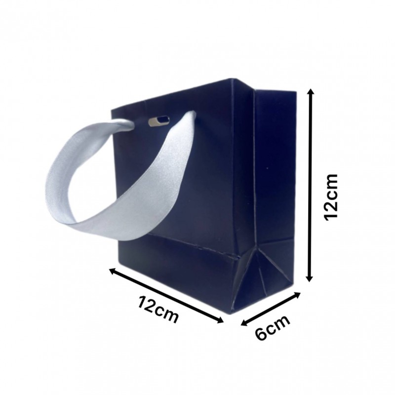 ساک دستی سرمه ای سایز 6*12*12(بسته 25 عددی)