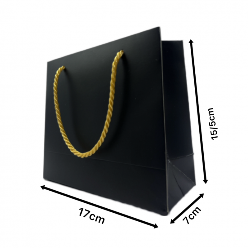 بگ مقوایی  مشکی سایز 7*15/5*17 (بسته 25 عددی)