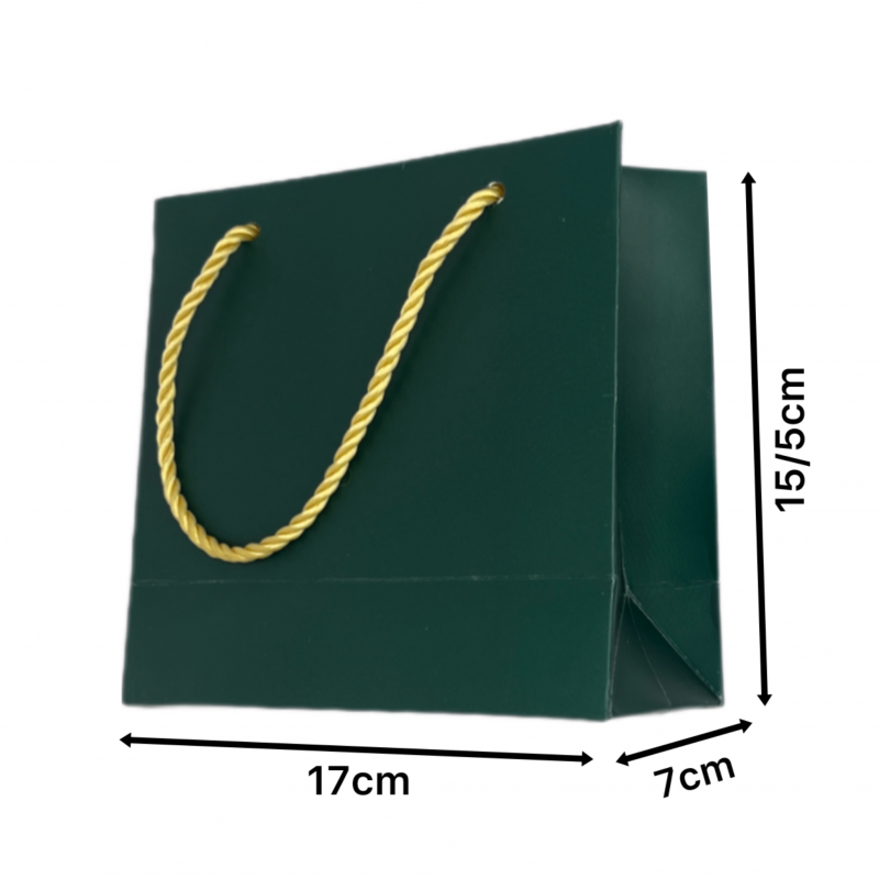 بگ  مقوایی سبز مات سایز 7*15/5*17( بسته25 عددی)