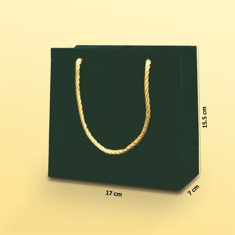 بگ  مقوایی سبز مات سایز 7*15/5*17( بسته25 عددی)