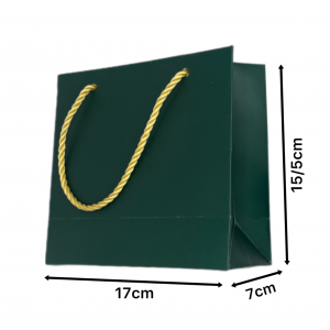 بگ  مقوایی سبز مات سایز 7*15/5*17( بسته25 عددی)