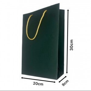 بگ  مقوایی سبز مات سایز9*30*20( بسته25 عددی)