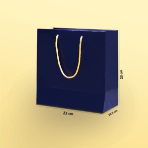 بگ مقوایی سرمه ای مات سایز 10.5*23*23 (بسته 25 عددی)