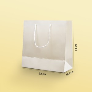 بگ مقوایی سفید مات سایز 10.5*23*23 (بسته 25 عددی)