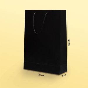 بگ مقوایی مشکی مات سایز9*35*25 (بسته 25 عددی)