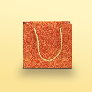 بگ مقوایی ترمه قرمز سایز7*15.5*17(بسته 25 عددی )