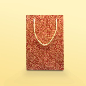 بگ مقوایی ترمه قرمز سایز 6.5*25*17(بسته 25 عددی )