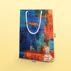 بگ مقوایی ابرنگی براق سایز 6.5*25*17 (بسته 25 عددی)