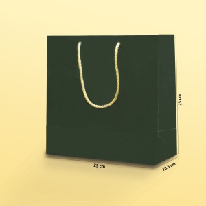 بگ  مقوایی سبز مات سایز 10.5*23*23 ( بسته 25 عددی )