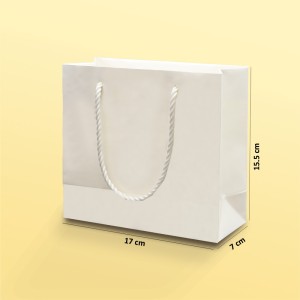 بگ مقوایی سفید براق سایز 6.5*25*17(بسته 25 عددی )