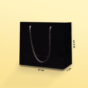 بگ مقوایی مشکی براق سایز 7*15.5*17 (بسته 25 عددی)