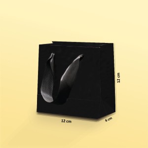 بگ مقوایی مشکی  مات سایز 6*12*12(بسته 25 عددی)