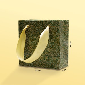 بگ مقوایی ترمه سبز سایز 6*12*12(بسته 25 عددی)