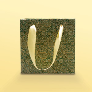 بگ مقوایی ترمه سبز سایز 6*12*12(بسته 25 عددی)