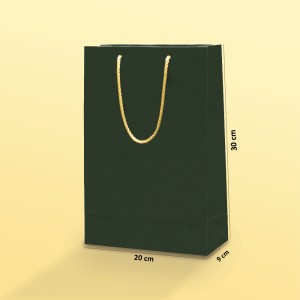 بگ  مقوایی سبز مات سایز9*30*20( بسته25 عددی)