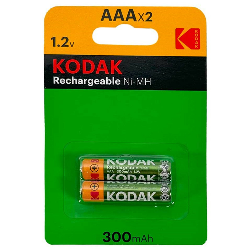 باتری نیم قلمی قابل شارژ کداک مدل Rechargeable 300mAh Ni-MH بسته دو عددی