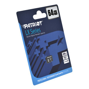 کارت حافظه microSDXC پتریوت مدل LX کلاس 10 استاندارد UHS-I U1سرعت 80MBps ظرفیت 64 گیگابایت