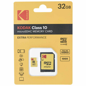 کارت حافظه microSDHC کداک مدل EXTRA PERFORMANCE کلاس 10 همراه با آداپتور ظرفیت 32 گیگابایت
