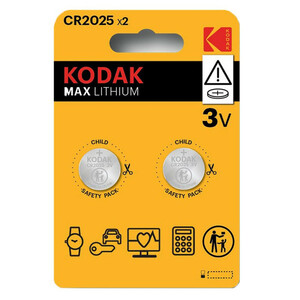 باتری سکه‌ای کداک مدل Max CR2025 بسته دو عددی