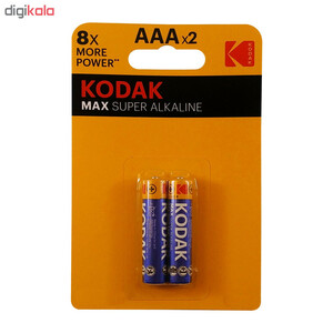 باتری نیم قلمی کداک مدل Max Super-2 بسته 2 عددی