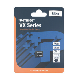 کارت حافظه‌ microSDXC پتریوت مدل VX کلاس 10 استاندارد UHS-I U3-4Kسرعت 90MBps ظرفیت 64 گیگابایت