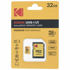 کارت حافظه Premium Performance  microSDHC    کداک مدل UHS-I U1 کلاس 10 سرعت 90MBps همراه با آداپتور ظرفیت 32 گیگابایت