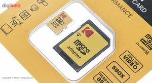 کارت حافظه Premium Performance  microSDHC    کداک مدل UHS-I U1 کلاس 10 سرعت 90MBps همراه با آداپتور ظرفیت 32 گیگابایت