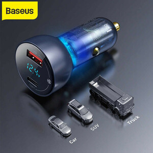 شارژر فندکی 65 وات باسئوس مدل Dual Quick Charger-65W  CCKX-C0A