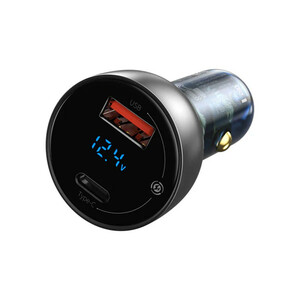 شارژر فندکی باسئوس مدل TZCCKX_0G  Dual Quick Charger 65W   به همراه کابل USB-C