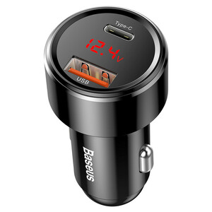 شارژر فندکی فست 45 وات باسئوس مدل CCMLC20C، دارای خروجی USB 2.0، دارای فناوری  HIGH GLOSS Quick Charge، مقاوم در برابر آتش و حرارت بالا