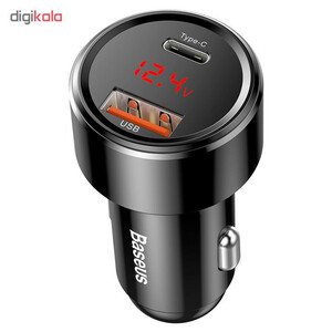 شارژر فندکی فست 45 وات باسئوس مدل CCMLC20C، دارای خروجی USB 2.0، دارای فناوری  HIGH GLOSS Quick Charge، مقاوم در برابر آتش و حرارت بالا