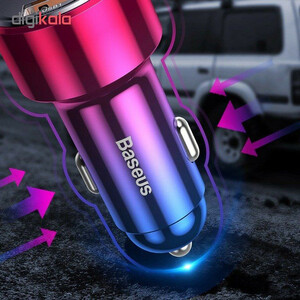شارژر فندکی فست 45 وات باسئوس مدل CCMLC20C، دارای خروجی USB 2.0، دارای فناوری  HIGH GLOSS Quick Charge، مقاوم در برابر آتش و حرارت بالا