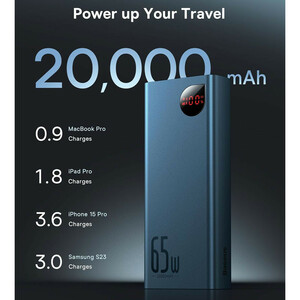 پاوربانک باسئوس مدل Adaman PPIMDA-D01_D03 ظرفیت 20000 میلی‌آمپر ساعت