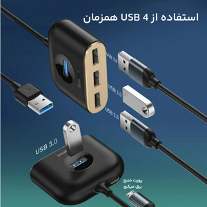 هاب 4 پورت USB 3.0 باسئوس مدل CAHUB-AY