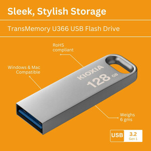 فلش مموری کیوکسیا مدل U366 ظرفیت 128 گیگابایت با رابط USB 3.2