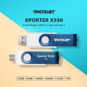 فلش مموری پتریوت مدل XPORTER X550 ظرفیت 64 گیگابایت با رابط USB 3.2