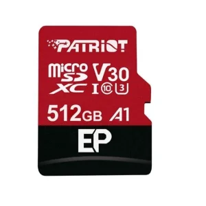 کارت حافظه microSDXC پتریوت مدل EP کلاس 10 استاندارد UHS-I U3-V30 سرعت 90MBpsظرفیت 512  گیگابایت به همراه آداپتورSD