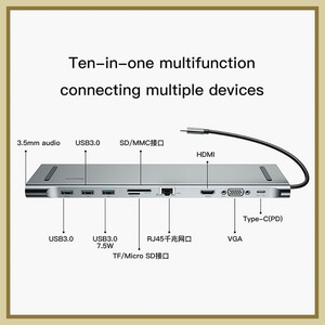 هاب11 پورت USB-C باسئوس مدل CATSX-G0G