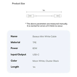 شارژر دیواری 30 وات بیسوس مدل Palm 30W  به همراه کابل USB-C
